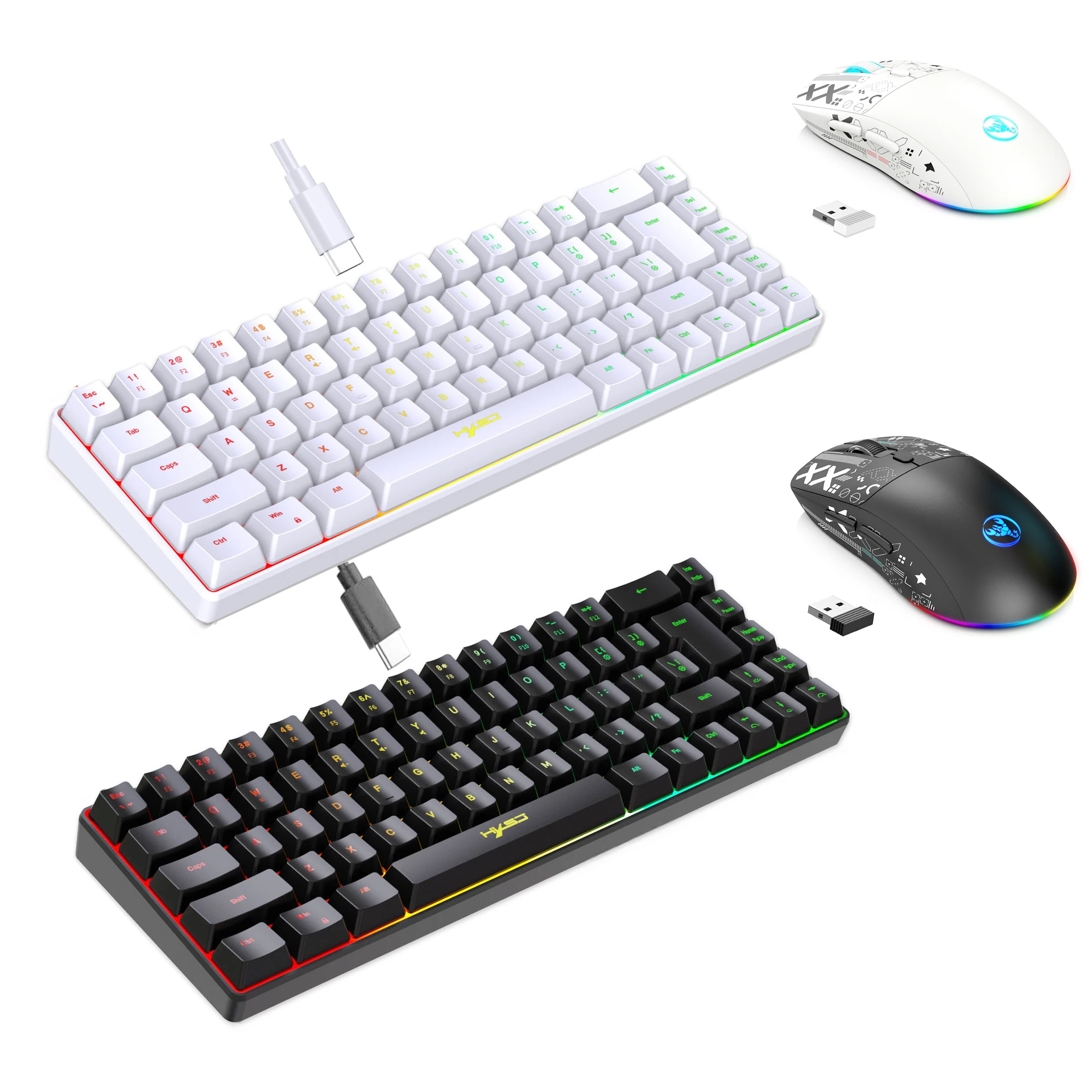 Gaming Keyboard Mini - Toetsenbord- en muiscombo met achtergrondverlichting Gamer