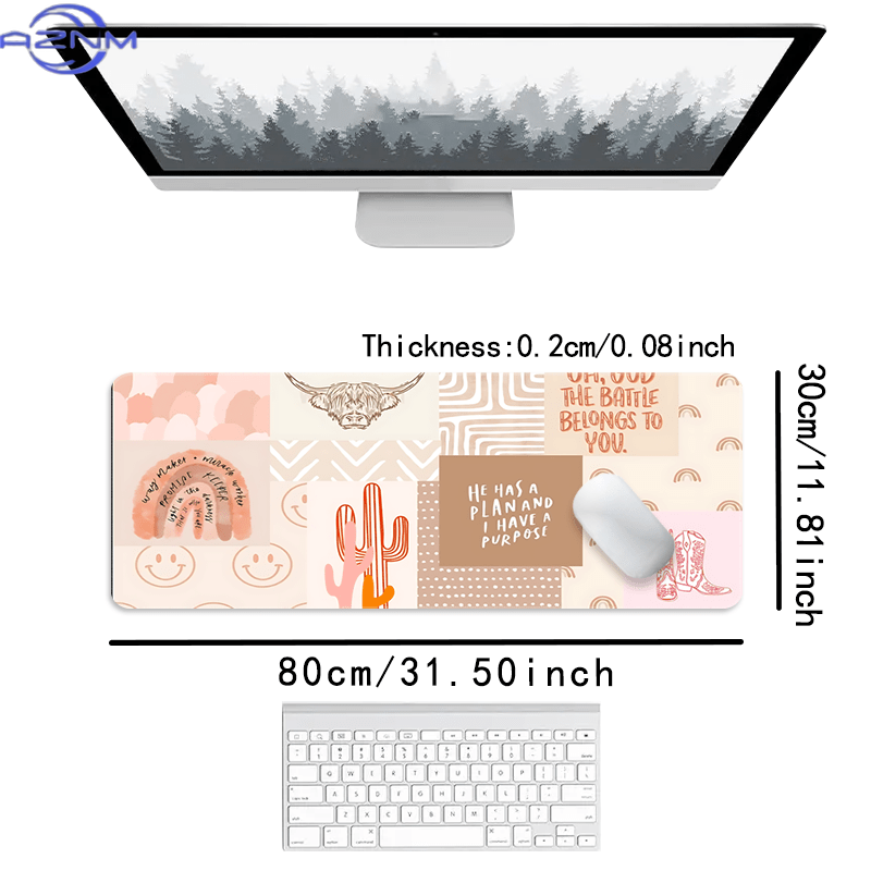 Gaming Keyboard Theme - Cactuspatroon Gaming Muismatten Westers Thema Grote