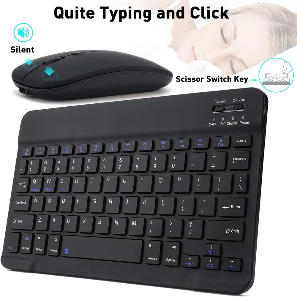 Gaming Keyboard Mouse Wireless - 10 inch draadloos Bluetooth-minitoetsenbord voor iOS-telefoon,