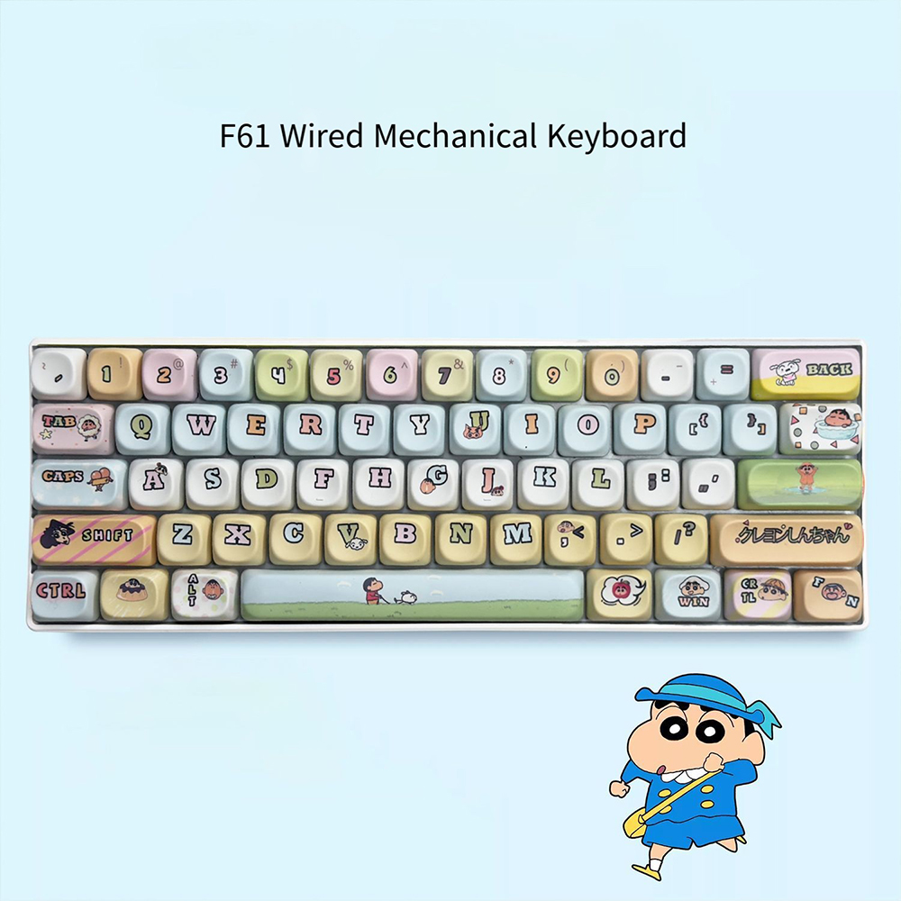 Keyboard Gaming Blue Switch - Crayon Shin-Chan 61 Toetsen Mechanisch Toetsenbord
