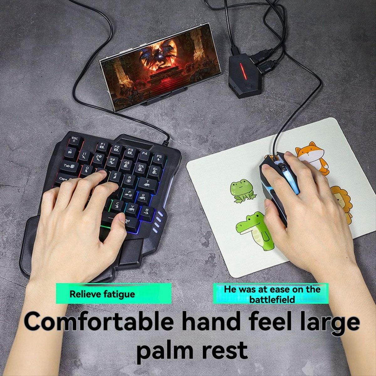 Gaming Keyboard 1 Hand - Goedkope 35-toetsen ergonomische RGB gaming-toetsenbord +
