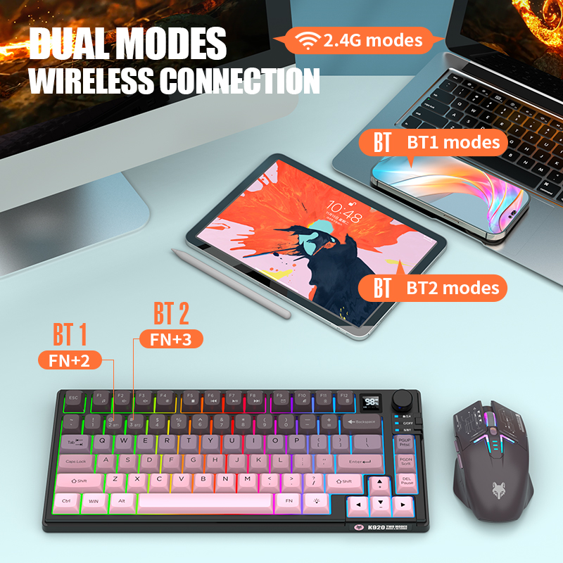 Dual-Mode 2.4G Bluetooth Draad - Gaming Keyboard Mouse Wireless recensie en prijs