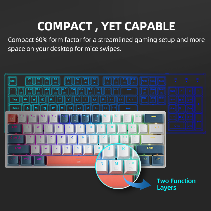 K500-B61 Machenike Mini mechan - Gaming Keyboard Hot Swappable recensie en prijs