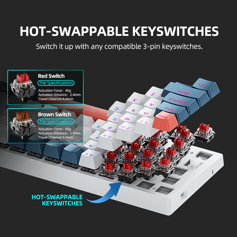 K500-B61 Machenike Mini mechan - Gaming Keyboard Hot Swappable recensie en prijs