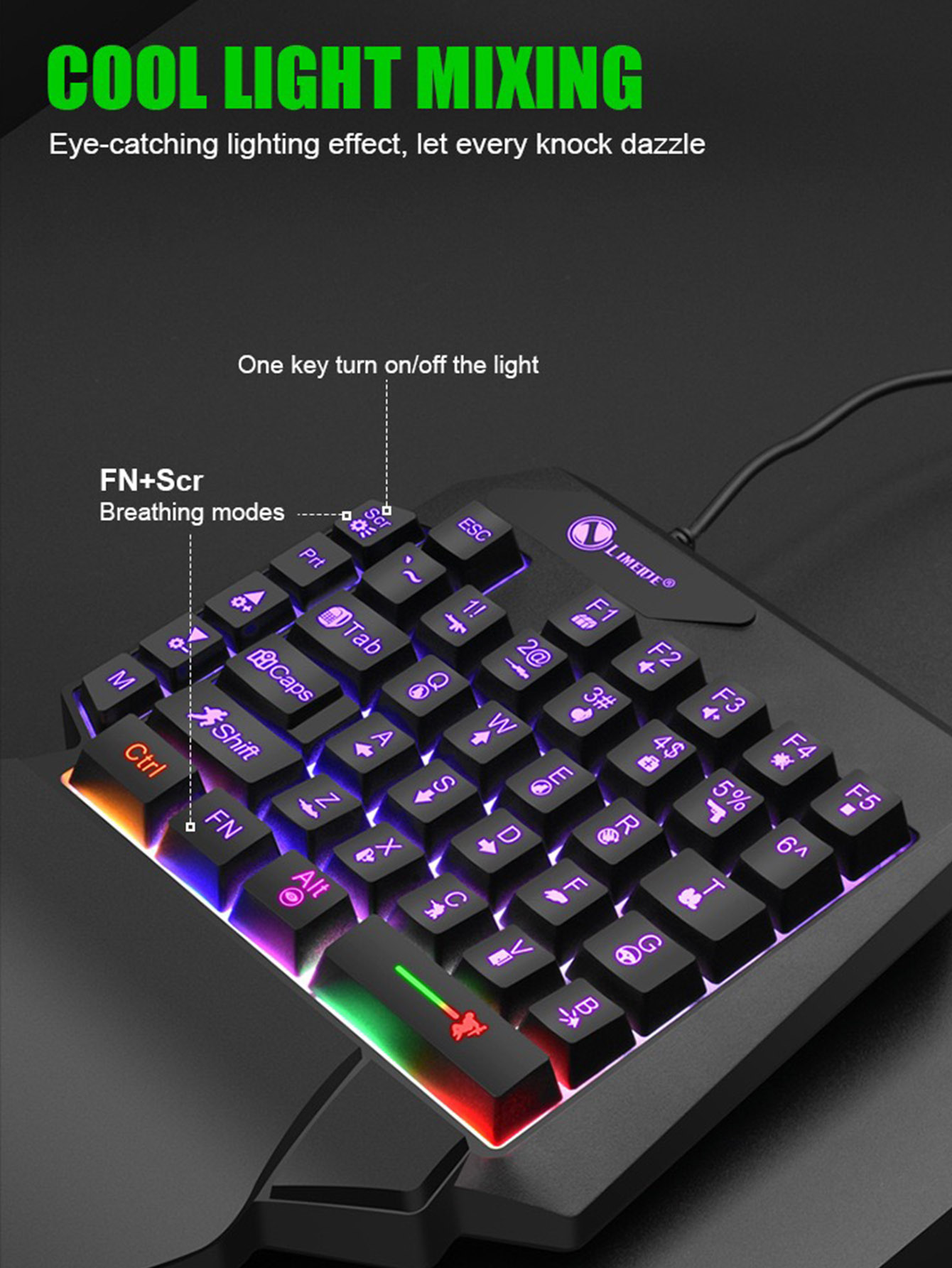 Mechanisch bedraad toetsenbord - Gaming Keyboard 1 Hand recensie en prijs