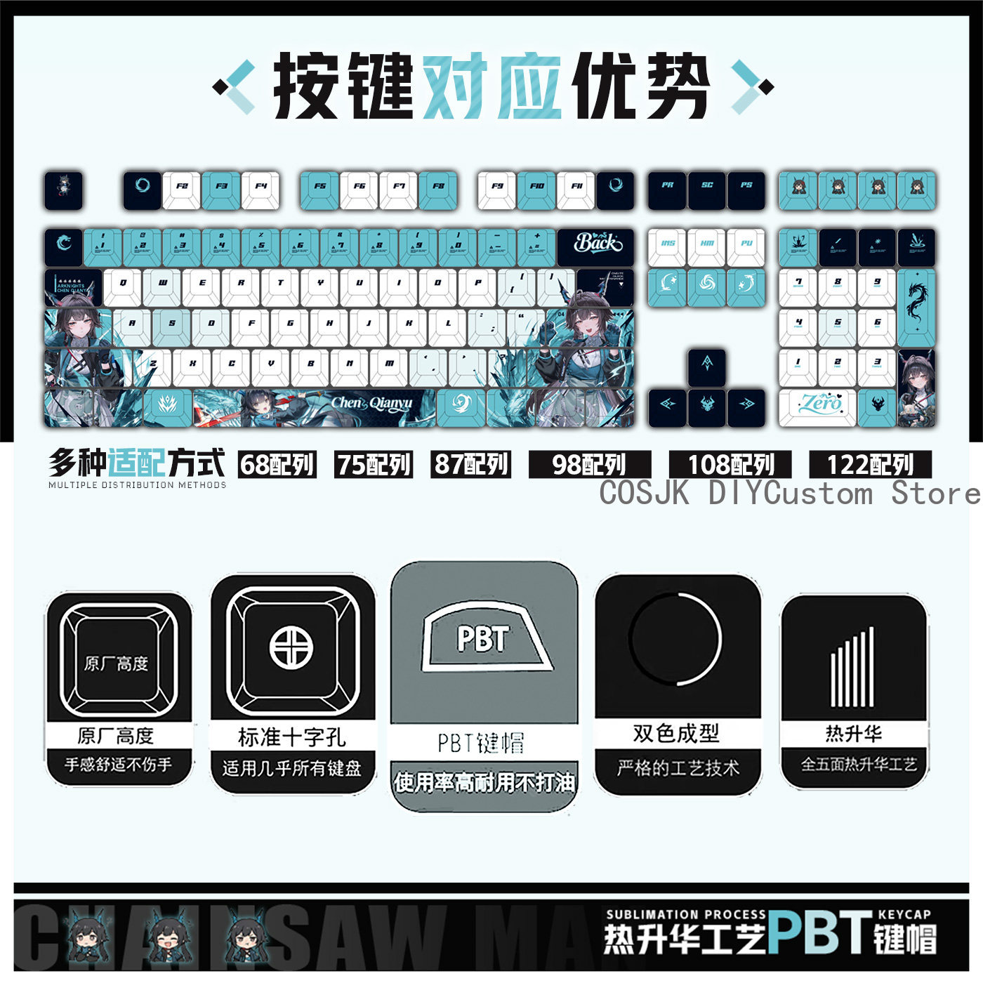 122 Toetsen Anime Chen Qianyu  - Gaming Keyboard Top recensie en prijs