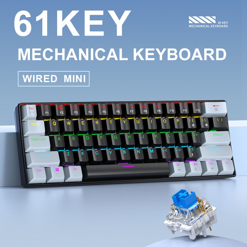 APAYADO K61 Mini 60% gamingtoe - Keyboard Gaming Blue Switch recensie en prijs