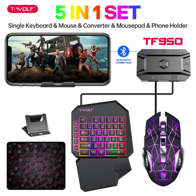 T-Wolf Tf950 5-in-1 éénhands g - Gaming Keyboard 1 Hand recensie en prijs