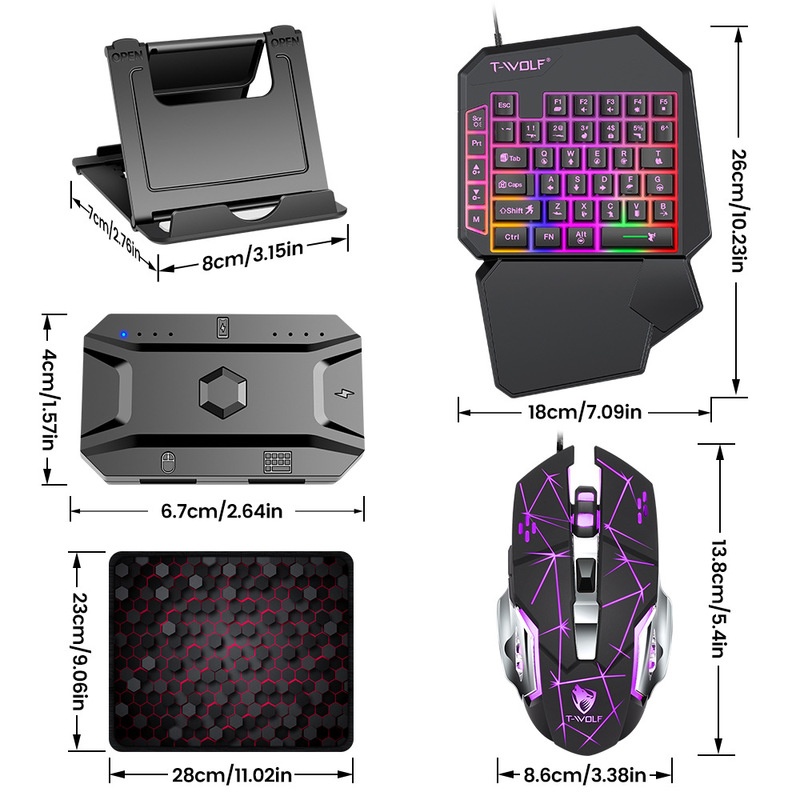 T-Wolf Tf950 5-in-1 éénhands g - Gaming Keyboard 1 Hand recensie en prijs