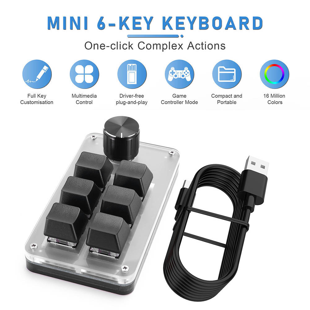 6-toetsen 1-knop mechanisch ga - Gaming Keyboard 1 Hand recensie en prijs